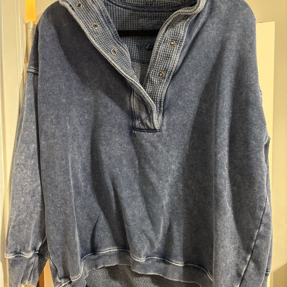 Aerie Getaway Quarter Snap Sweatshirt